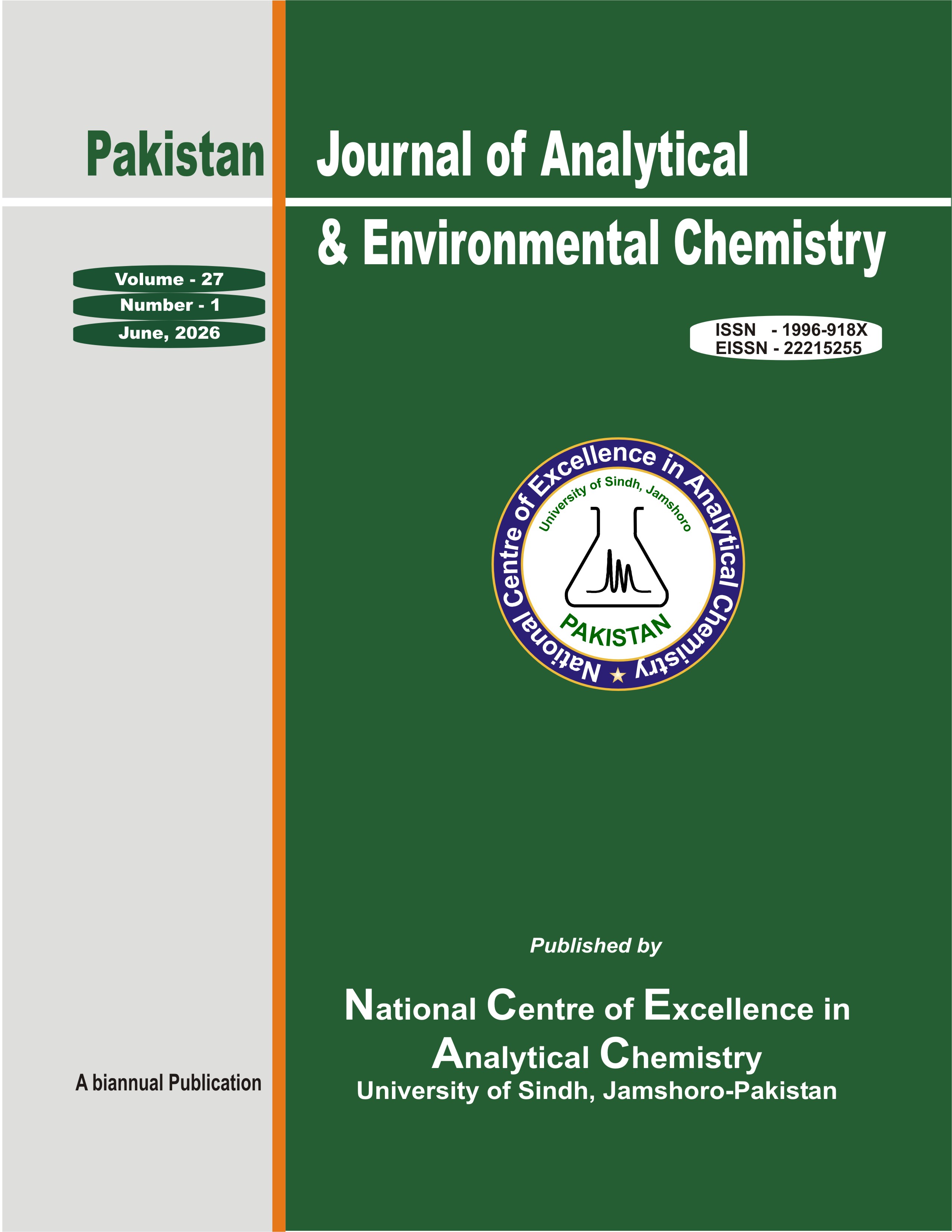 					View Vol. 27 No. 1 (2026): Pakistan Journal of Analytical and Environmental Chemistry
				